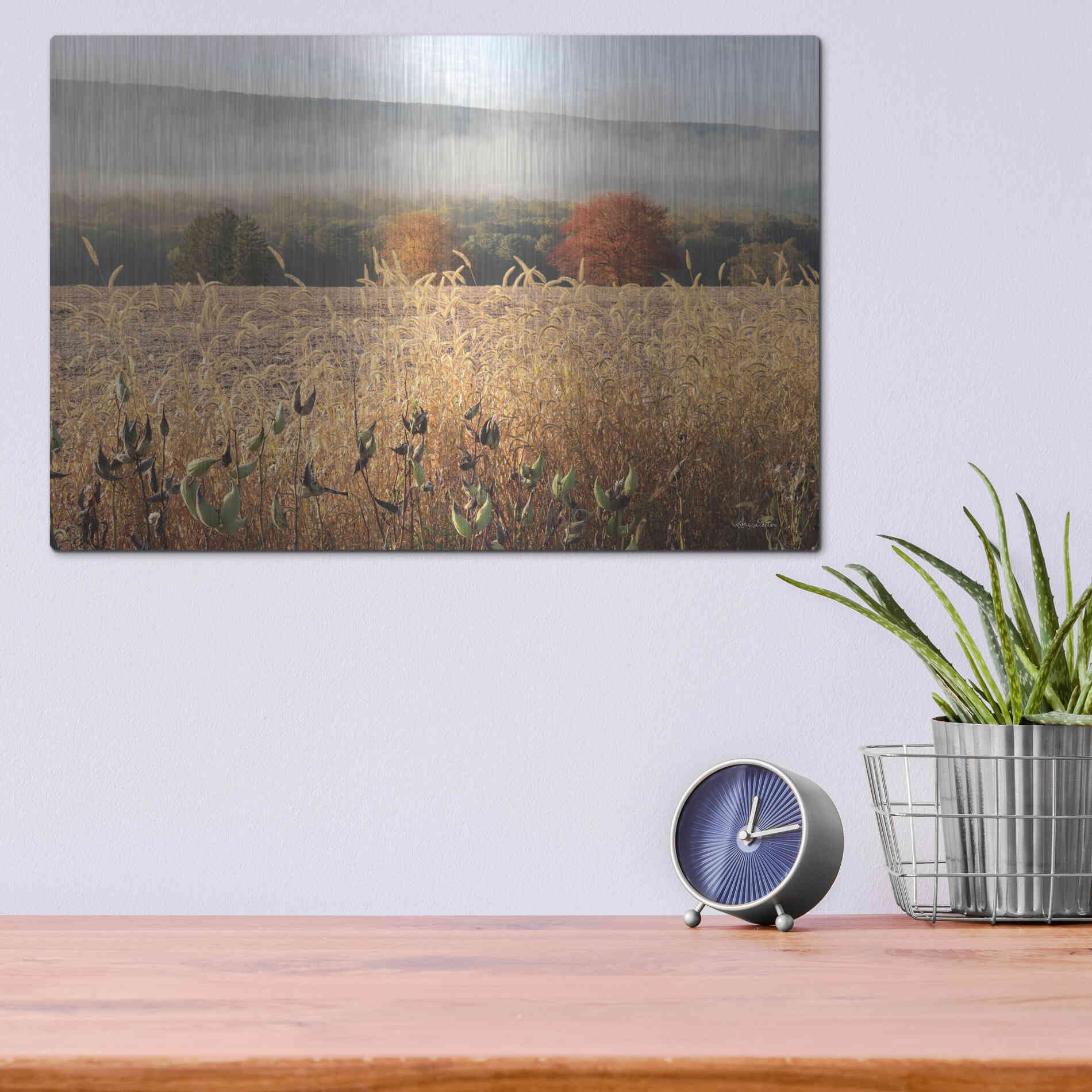 Luxe Metal Art 'Autumn Shades' by Lori Deiter, Metal Wall Art,16x12