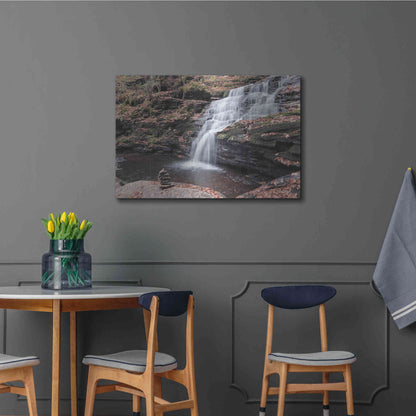 Luxe Metal Art 'Peaceful Day at Mohican Falls' by Lori Deiter, Metal Wall Art,36x24