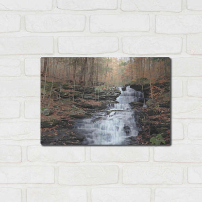 Luxe Metal Art 'Waterfall Steps at Pigeon Run' by Lori Deiter, Metal Wall Art,16x12