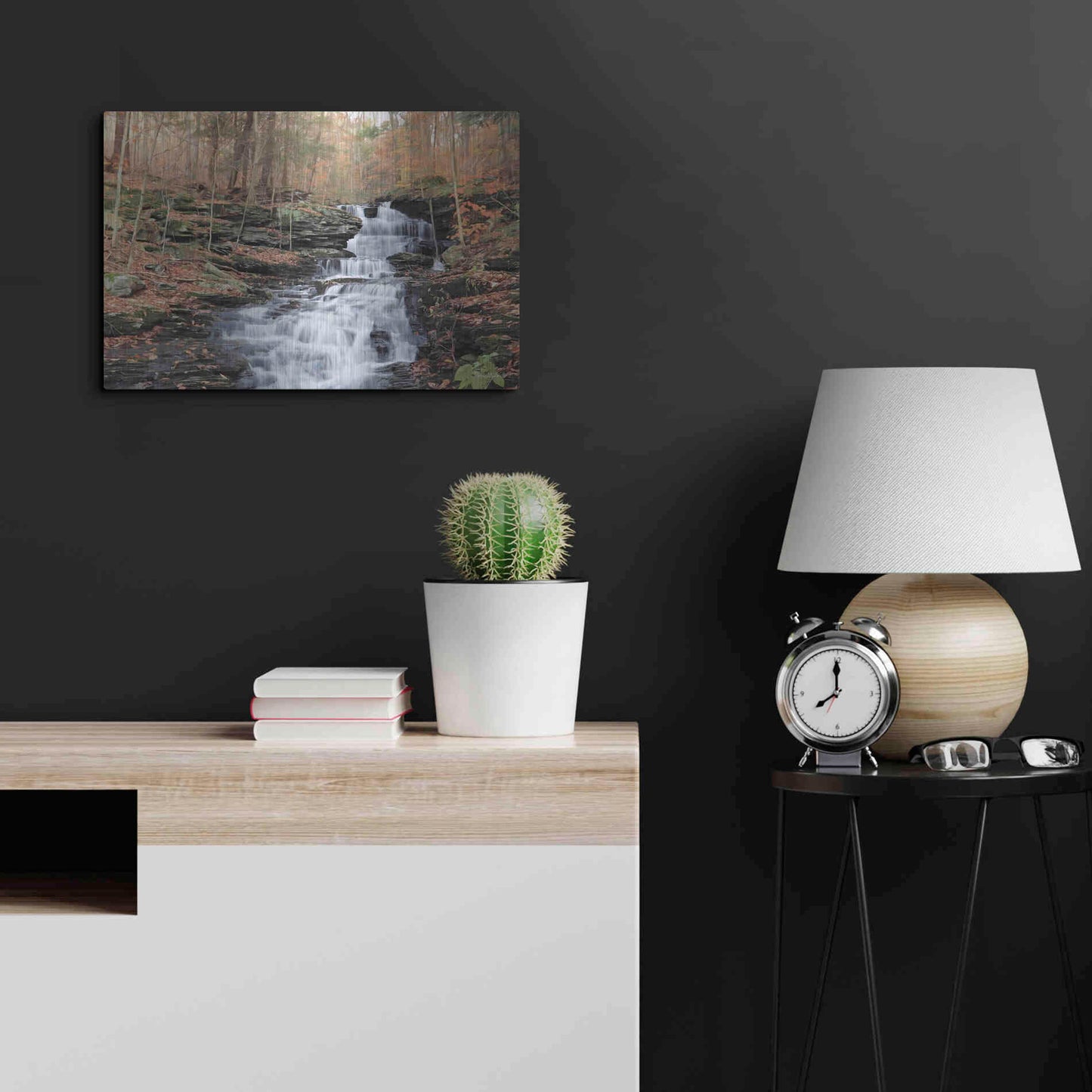 Luxe Metal Art 'Waterfall Steps at Pigeon Run' by Lori Deiter, Metal Wall Art,24x16