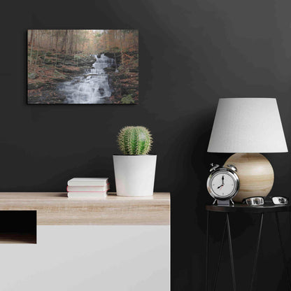 Luxe Metal Art 'Waterfall Steps at Pigeon Run' by Lori Deiter, Metal Wall Art,24x16