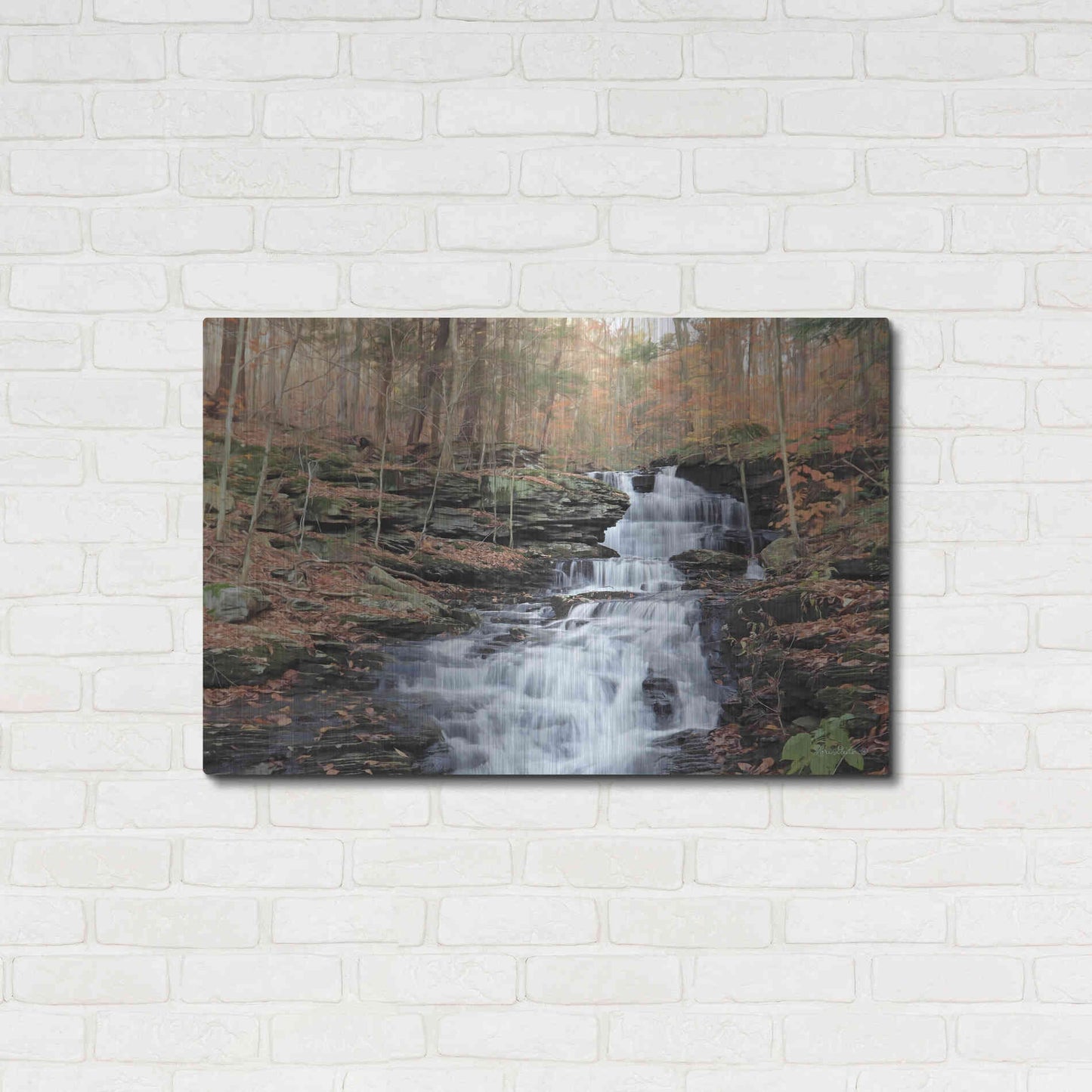 Luxe Metal Art 'Waterfall Steps at Pigeon Run' by Lori Deiter, Metal Wall Art,36x24