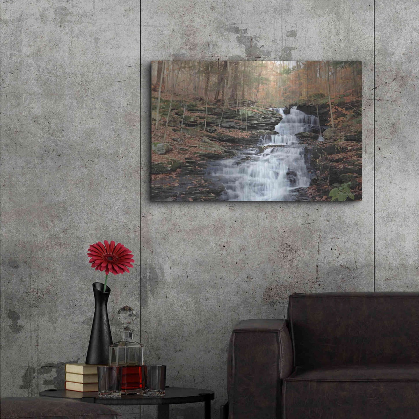 Luxe Metal Art 'Waterfall Steps at Pigeon Run' by Lori Deiter, Metal Wall Art,36x24