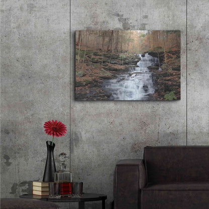 Luxe Metal Art 'Waterfall Steps at Pigeon Run' by Lori Deiter, Metal Wall Art,36x24