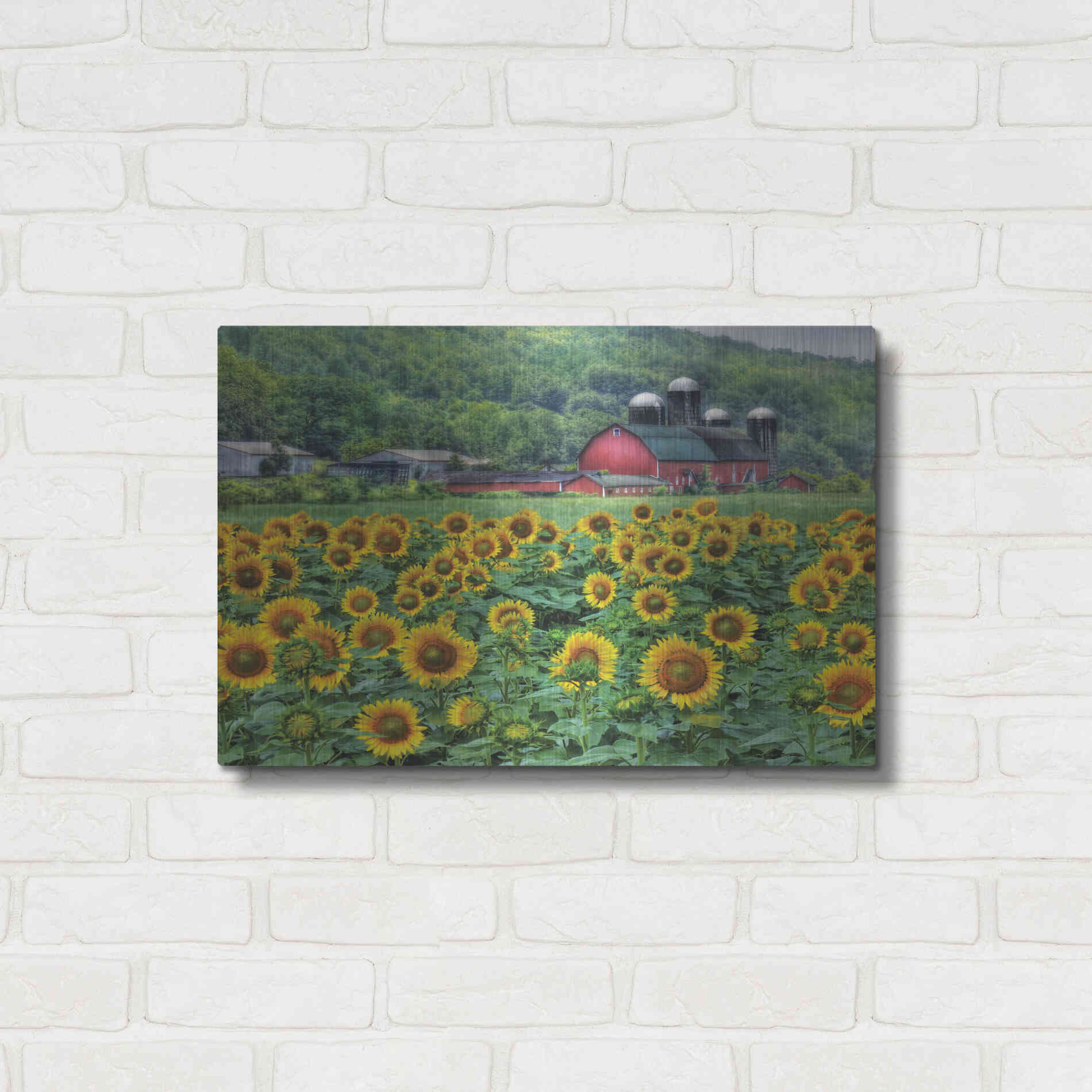 Luxe Metal Art 'Sunflower Field' by Lori Deiter, Metal Wall Art,24x16