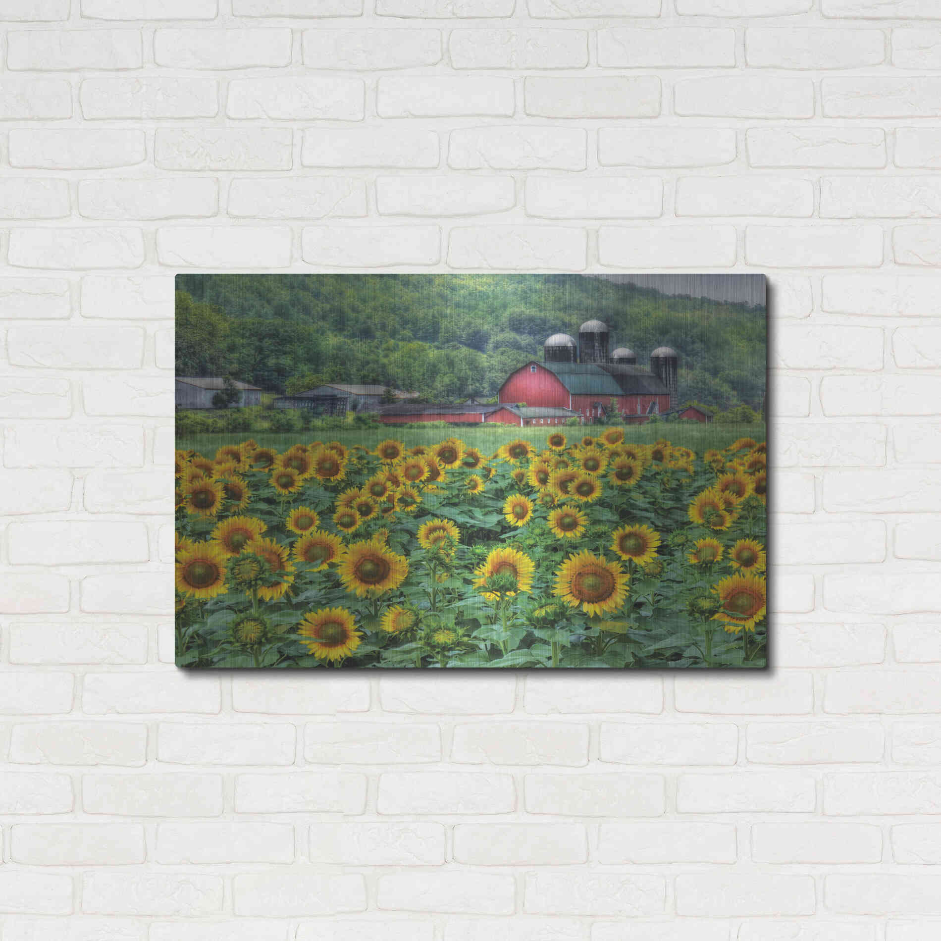 Luxe Metal Art 'Sunflower Field' by Lori Deiter, Metal Wall Art,36x24