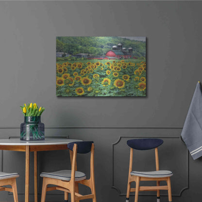 Luxe Metal Art 'Sunflower Field' by Lori Deiter, Metal Wall Art,36x24