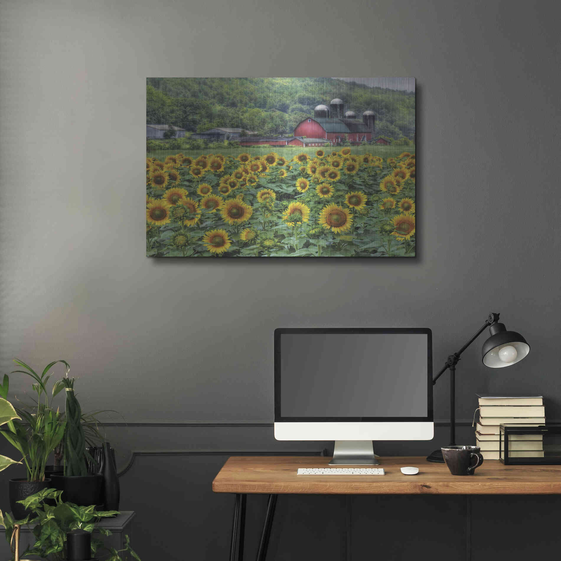 Luxe Metal Art 'Sunflower Field' by Lori Deiter, Metal Wall Art,36x24
