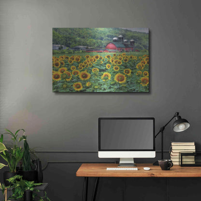 Luxe Metal Art 'Sunflower Field' by Lori Deiter, Metal Wall Art,36x24