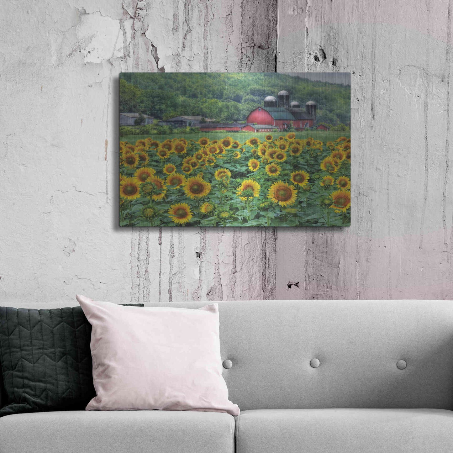 Luxe Metal Art 'Sunflower Field' by Lori Deiter, Metal Wall Art,36x24