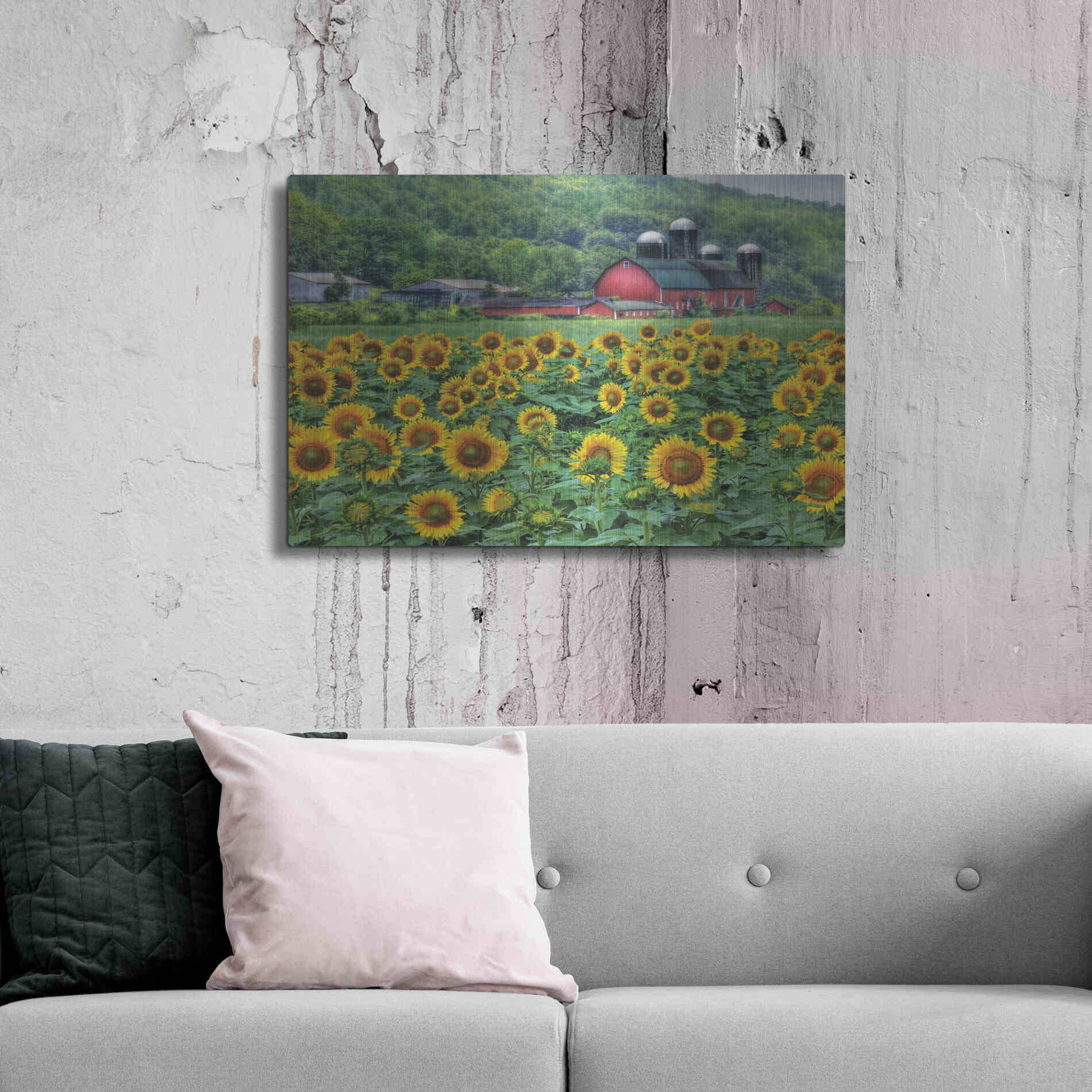 Luxe Metal Art 'Sunflower Field' by Lori Deiter, Metal Wall Art,36x24