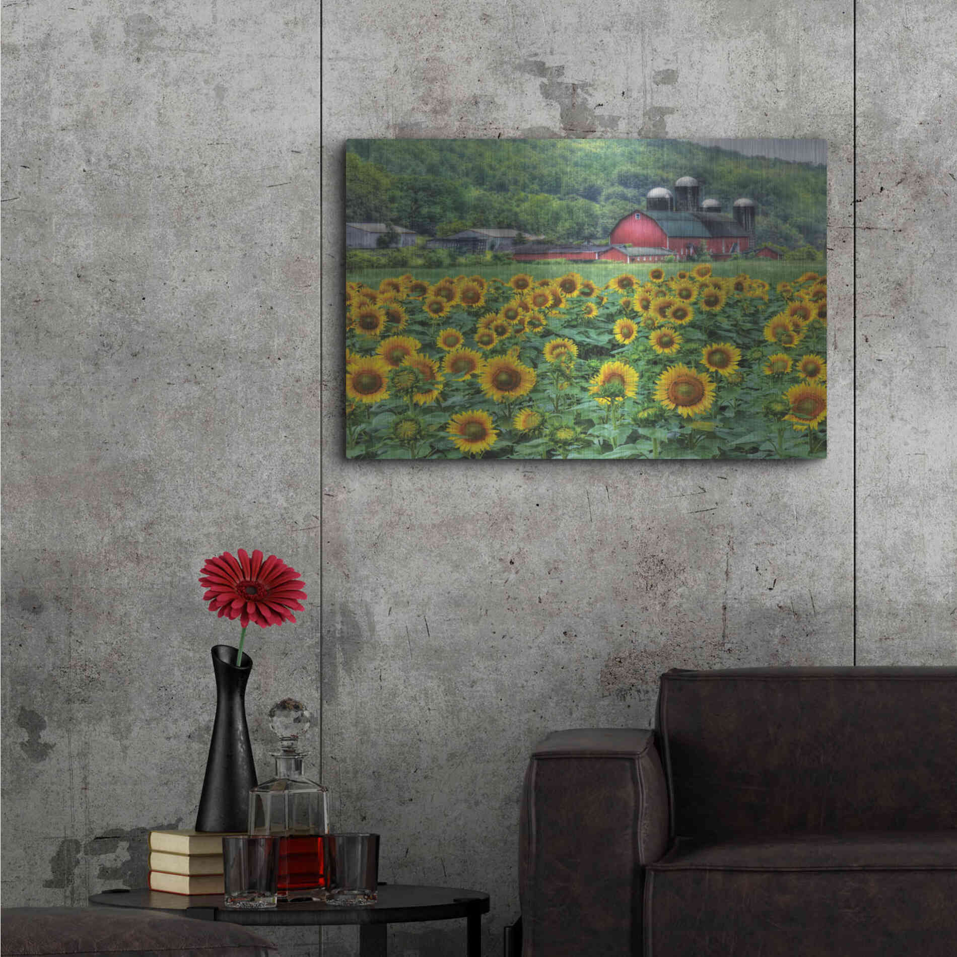 Luxe Metal Art 'Sunflower Field' by Lori Deiter, Metal Wall Art,36x24