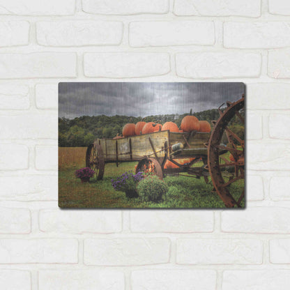 Luxe Metal Art 'Pumpkin Wagon' by Lori Deiter, Metal Wall Art,16x12