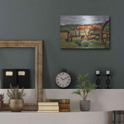 Luxe Metal Art 'Pumpkin Wagon' by Lori Deiter, Metal Wall Art,16x12