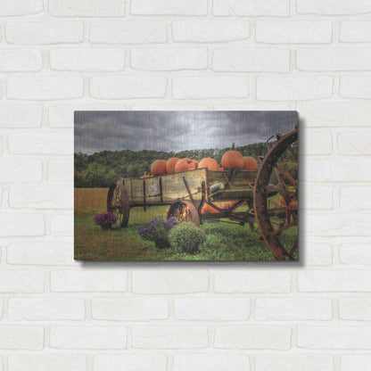 Luxe Metal Art 'Pumpkin Wagon' by Lori Deiter, Metal Wall Art,24x16