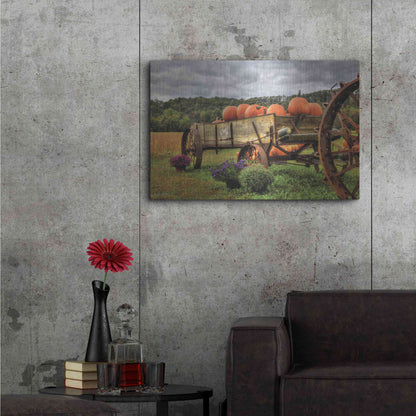 Luxe Metal Art 'Pumpkin Wagon' by Lori Deiter, Metal Wall Art,36x24