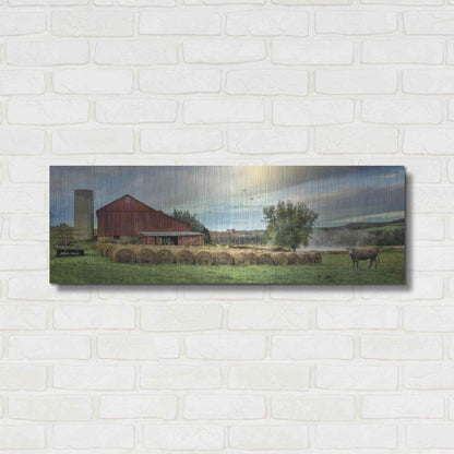 Luxe Metal Art 'Hay Harvest' by Lori Deiter, Metal Wall Art,36x12