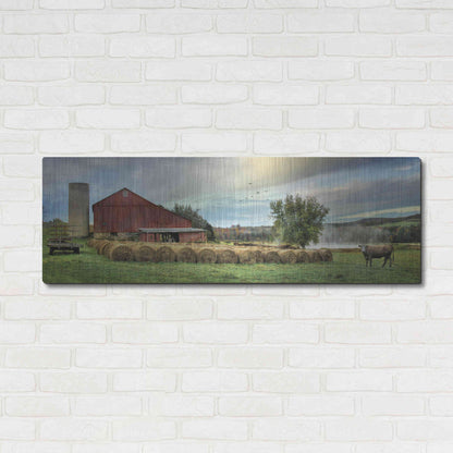 Luxe Metal Art 'Hay Harvest' by Lori Deiter, Metal Wall Art,48x16