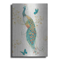 Luxe Metal Art 'Ornate Peacock XA' by Daphne Brissonet, Metal Wall Art