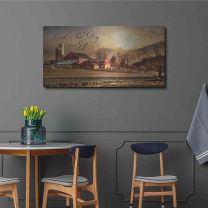 Luxe Metal Art 'Each New Day' by Lori Deiter, Metal Wall Art,48x24