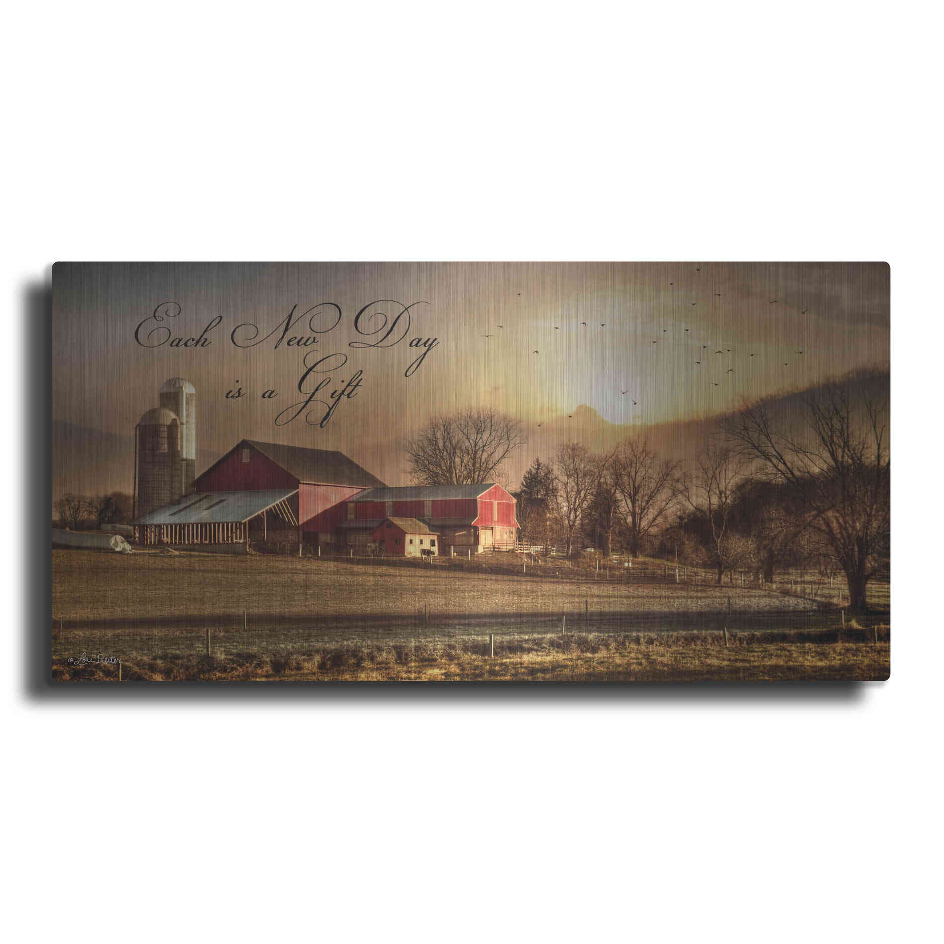 Luxe Metal Art 'Each New Day' by Lori Deiter, Metal Wall Art
