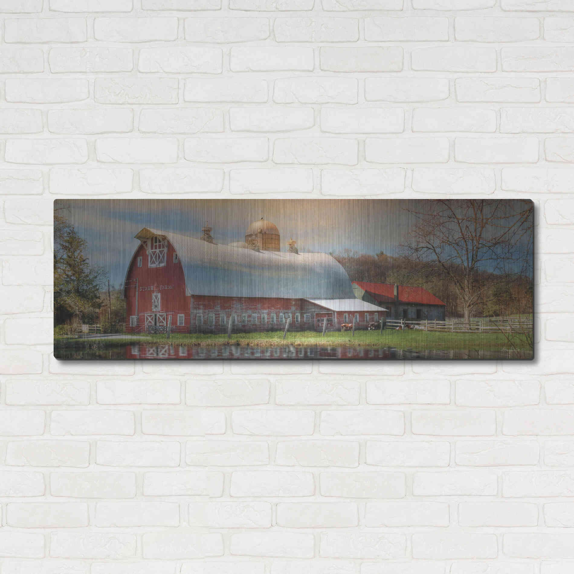 Luxe Metal Art 'Starr Farm' by Lori Deiter, Metal Wall Art,48x16