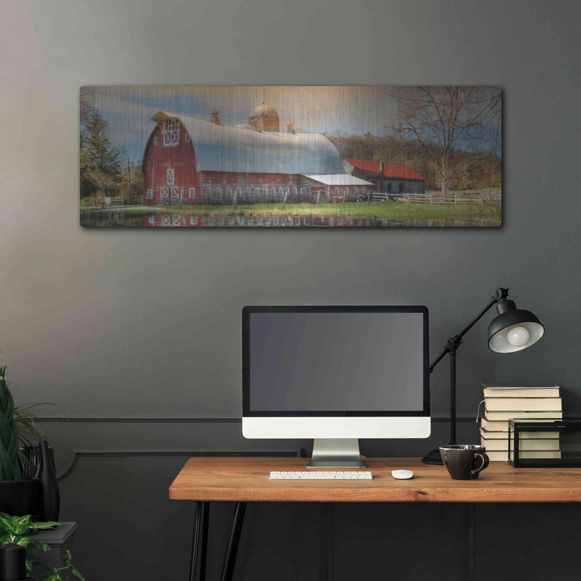 Luxe Metal Art 'Starr Farm' by Lori Deiter, Metal Wall Art,48x16