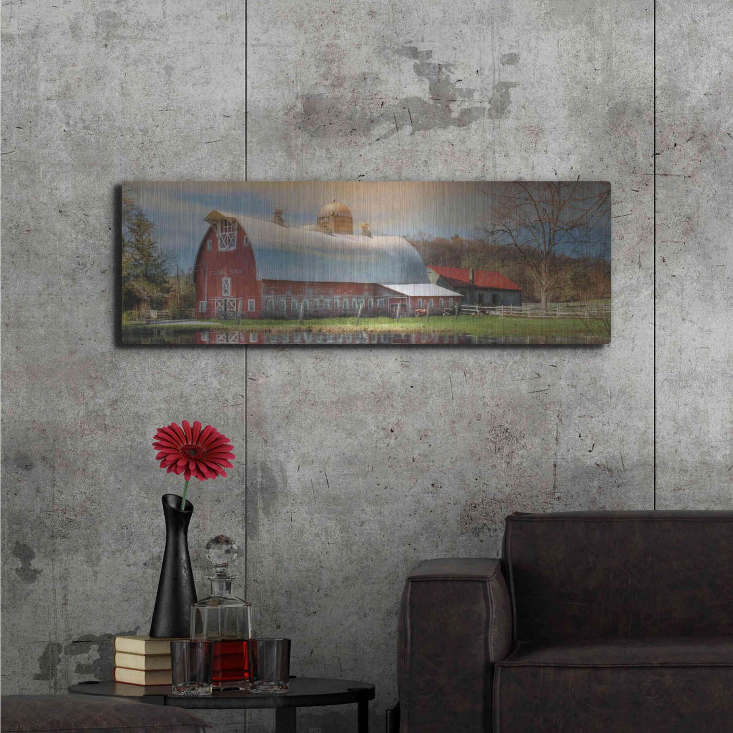 Luxe Metal Art 'Starr Farm' by Lori Deiter, Metal Wall Art,48x16