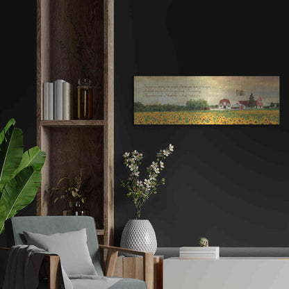 Luxe Metal Art 'I Thank Thee' by Lori Deiter, Metal Wall Art,36x12