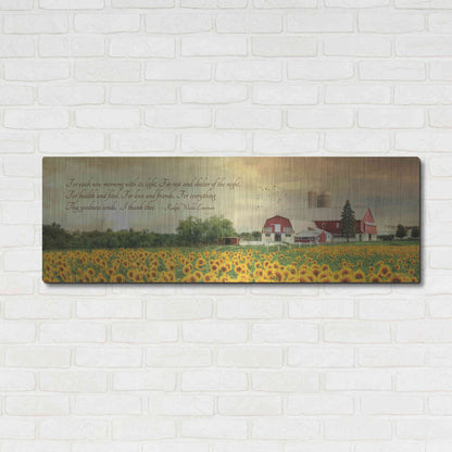 Luxe Metal Art 'I Thank Thee' by Lori Deiter, Metal Wall Art,48x16