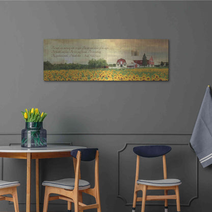 Luxe Metal Art 'I Thank Thee' by Lori Deiter, Metal Wall Art,48x16