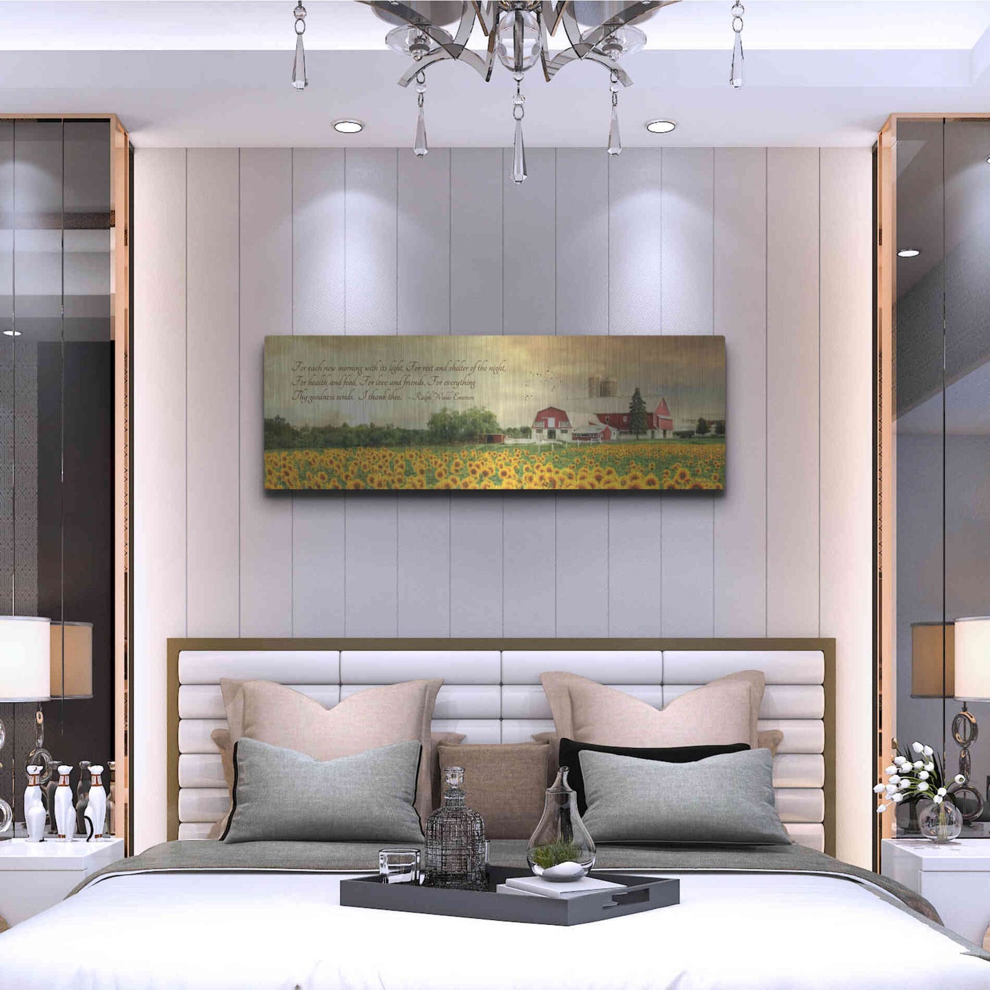 Luxe Metal Art 'I Thank Thee' by Lori Deiter, Metal Wall Art,48x16