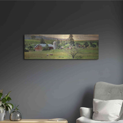 Luxe Metal Art 'Grazing Sheet' by Lori Deiter, Metal Wall Art,36x12