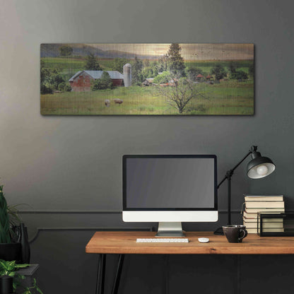 Luxe Metal Art 'Grazing Sheet' by Lori Deiter, Metal Wall Art,48x16