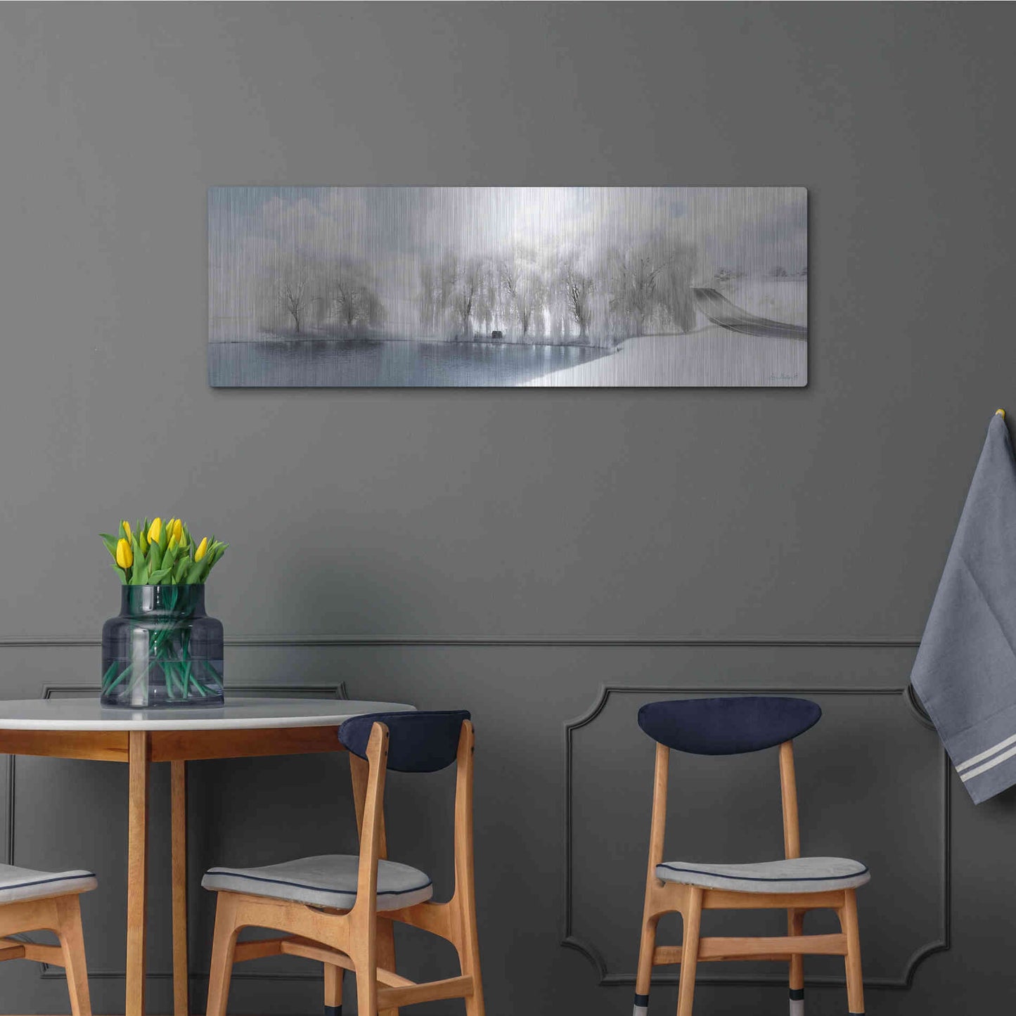 Luxe Metal Art 'Winter Willow' by Lori Deiter, Metal Wall Art,48x16