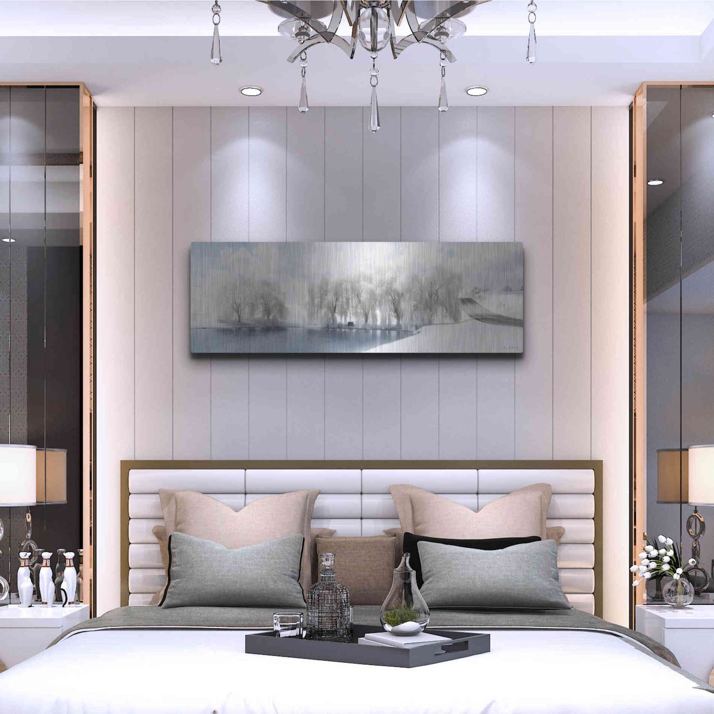 Luxe Metal Art 'Winter Willow' by Lori Deiter, Metal Wall Art,48x16