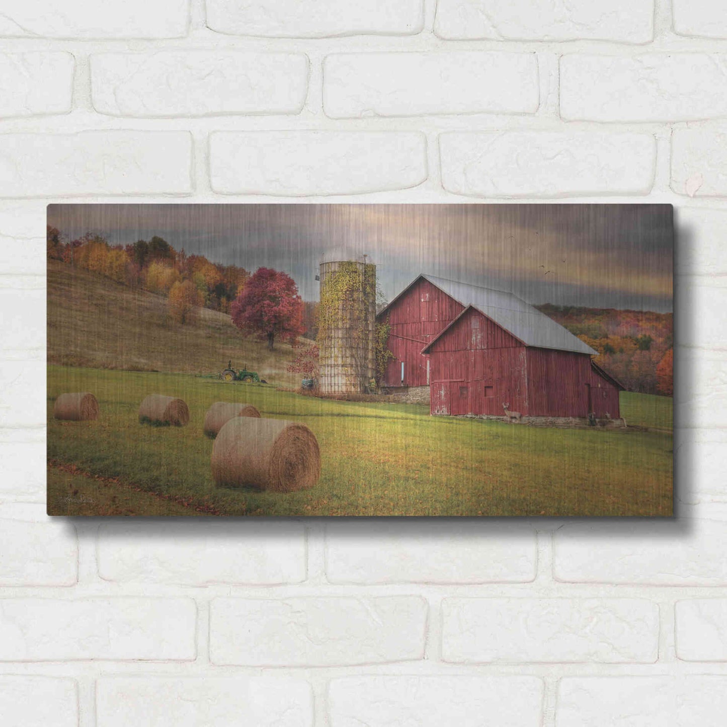 Luxe Metal Art 'Autumn Breeze' by Lori Deiter, Metal Wall Art,24x12