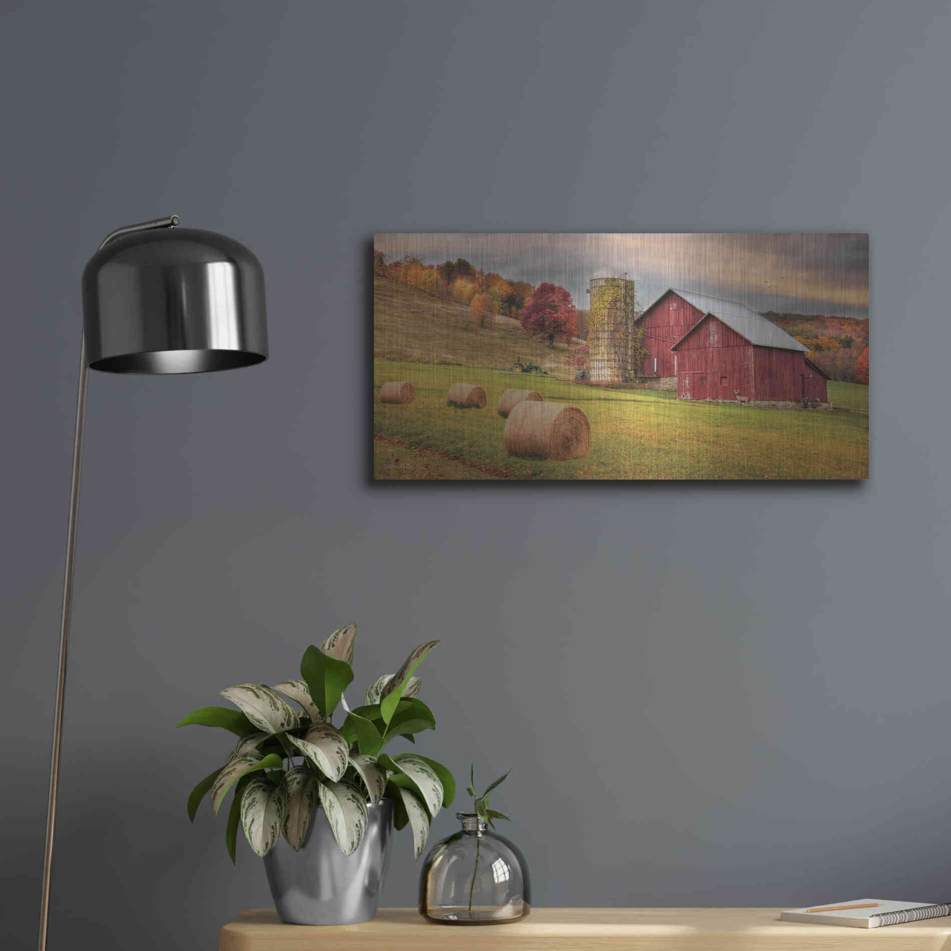 Luxe Metal Art 'Autumn Breeze' by Lori Deiter, Metal Wall Art,24x12