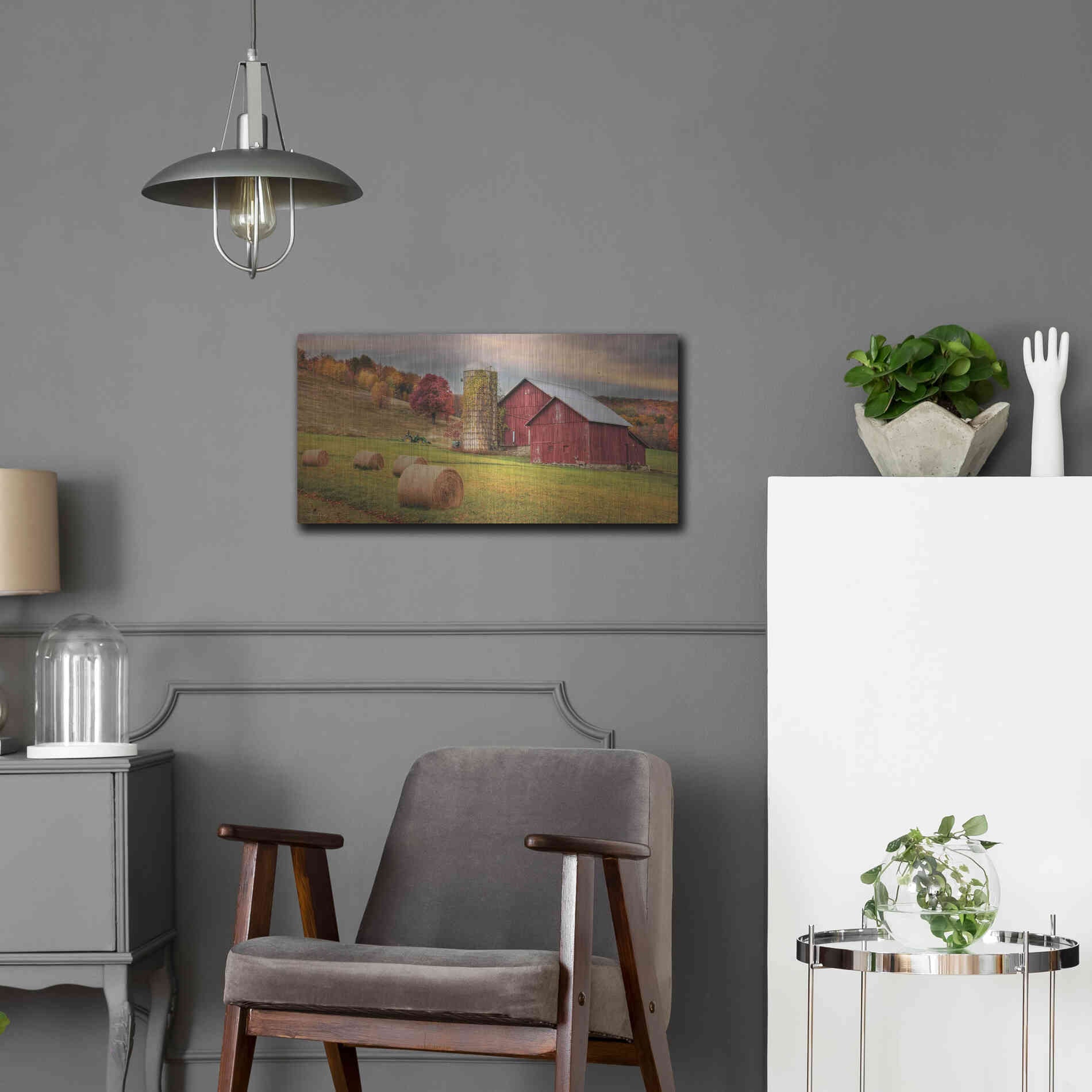 Luxe Metal Art 'Autumn Breeze' by Lori Deiter, Metal Wall Art,24x12