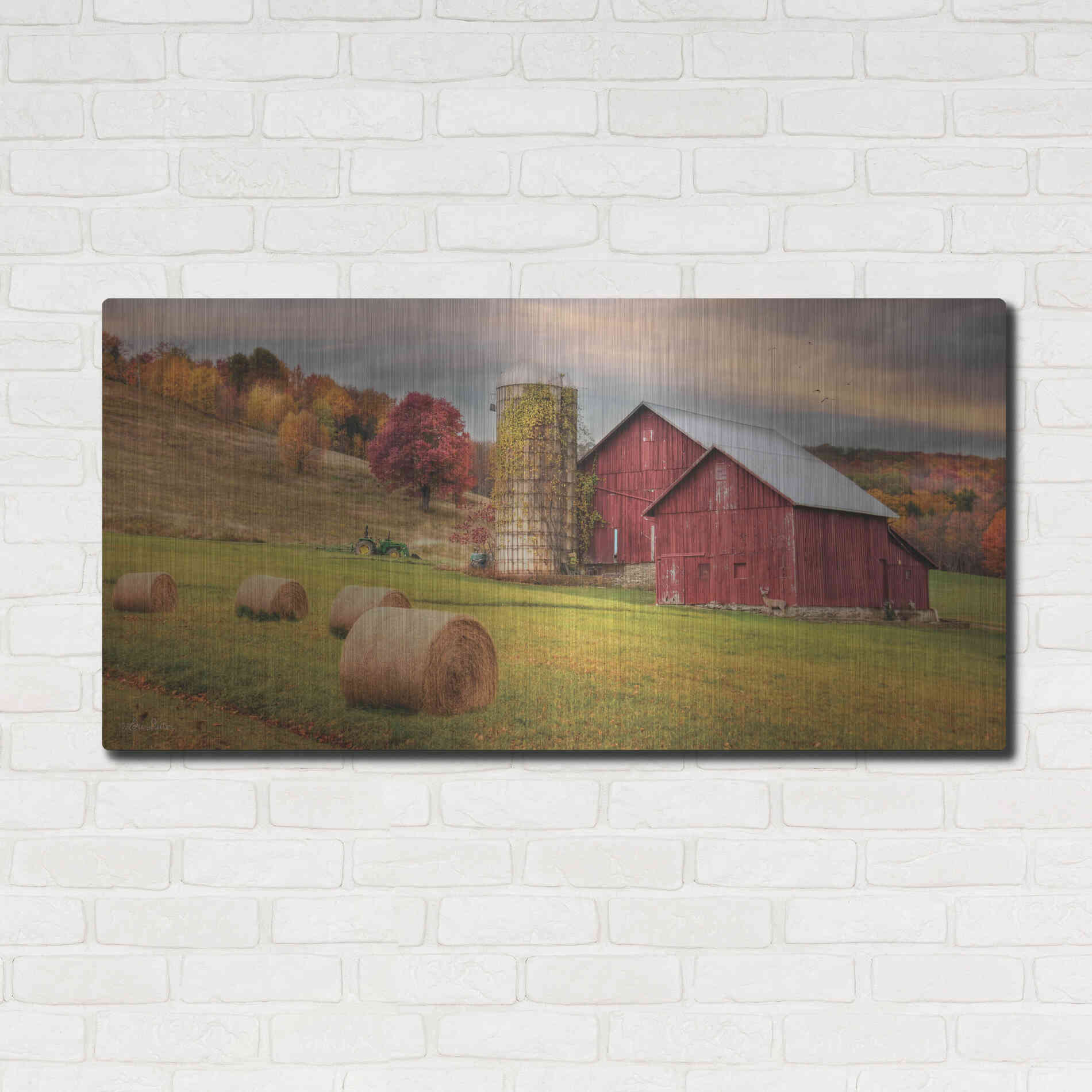 Luxe Metal Art 'Autumn Breeze' by Lori Deiter, Metal Wall Art,48x24