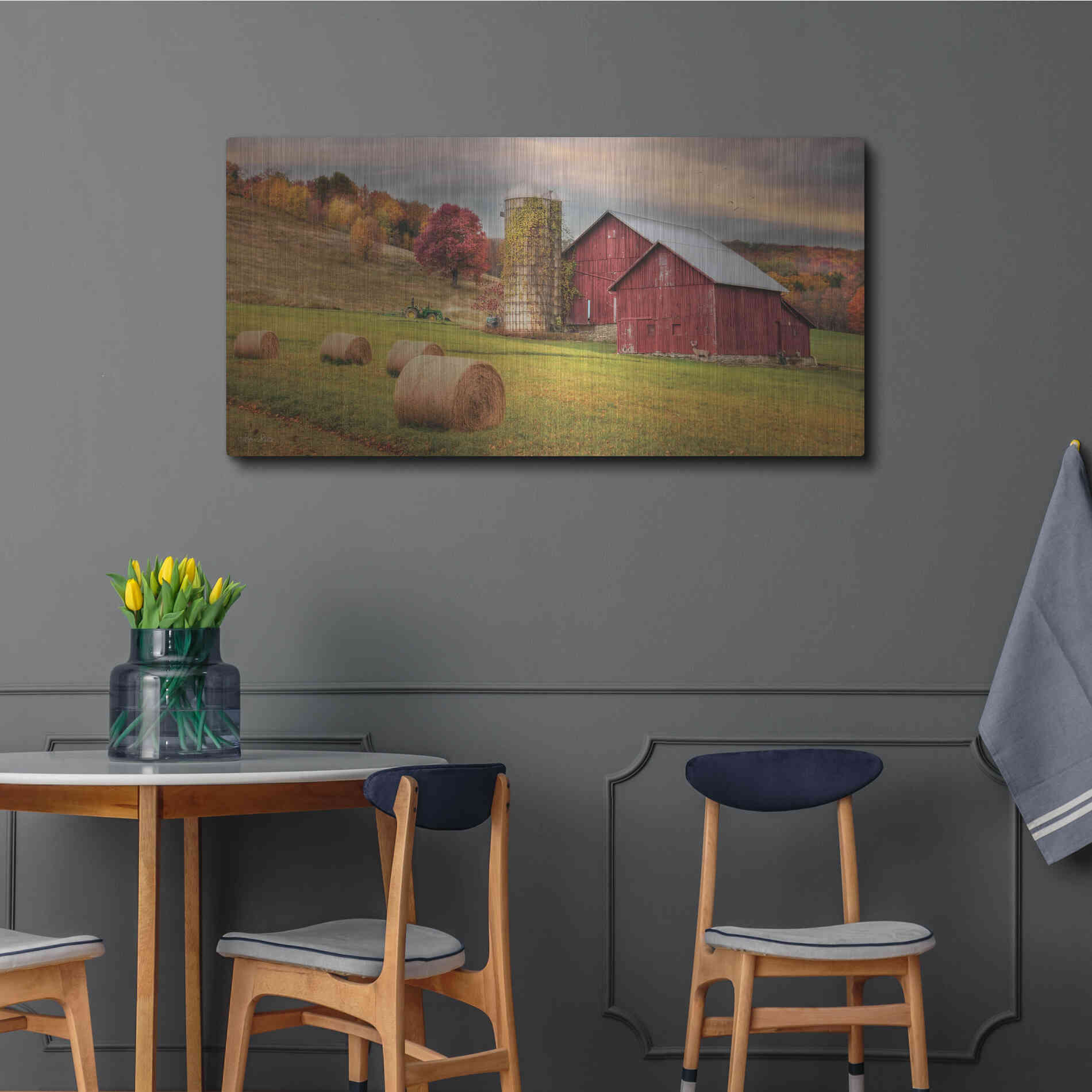 Luxe Metal Art 'Autumn Breeze' by Lori Deiter, Metal Wall Art,48x24