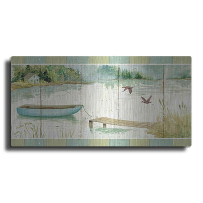 Luxe Metal Art 'Lakeside Dock' by Daphne Brissonet, Metal Wall Art