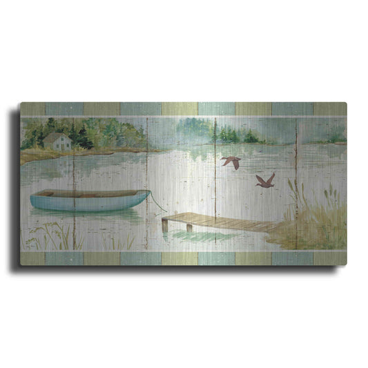 Luxe Metal Art 'Lakeside Dock' by Daphne Brissonet, Metal Wall Art