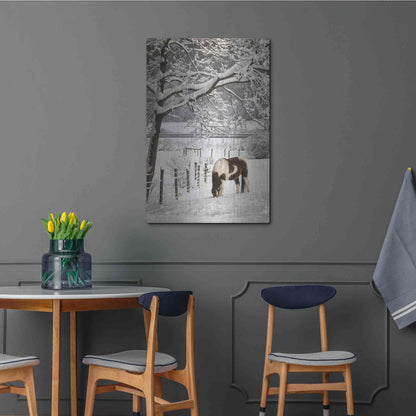Luxe Metal Art 'Paint in the Snow' by Lori Deiter, Metal Wall Art,24x36