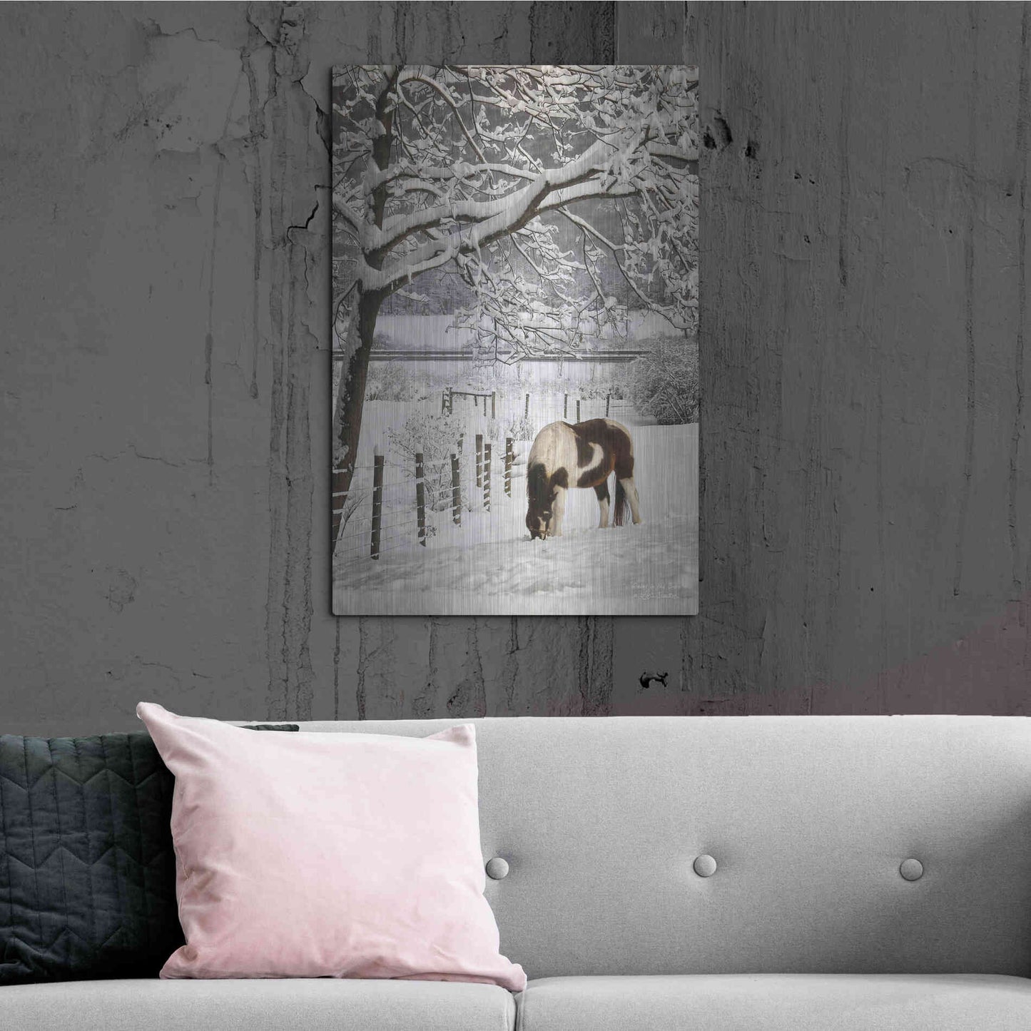 Luxe Metal Art 'Paint in the Snow' by Lori Deiter, Metal Wall Art,24x36