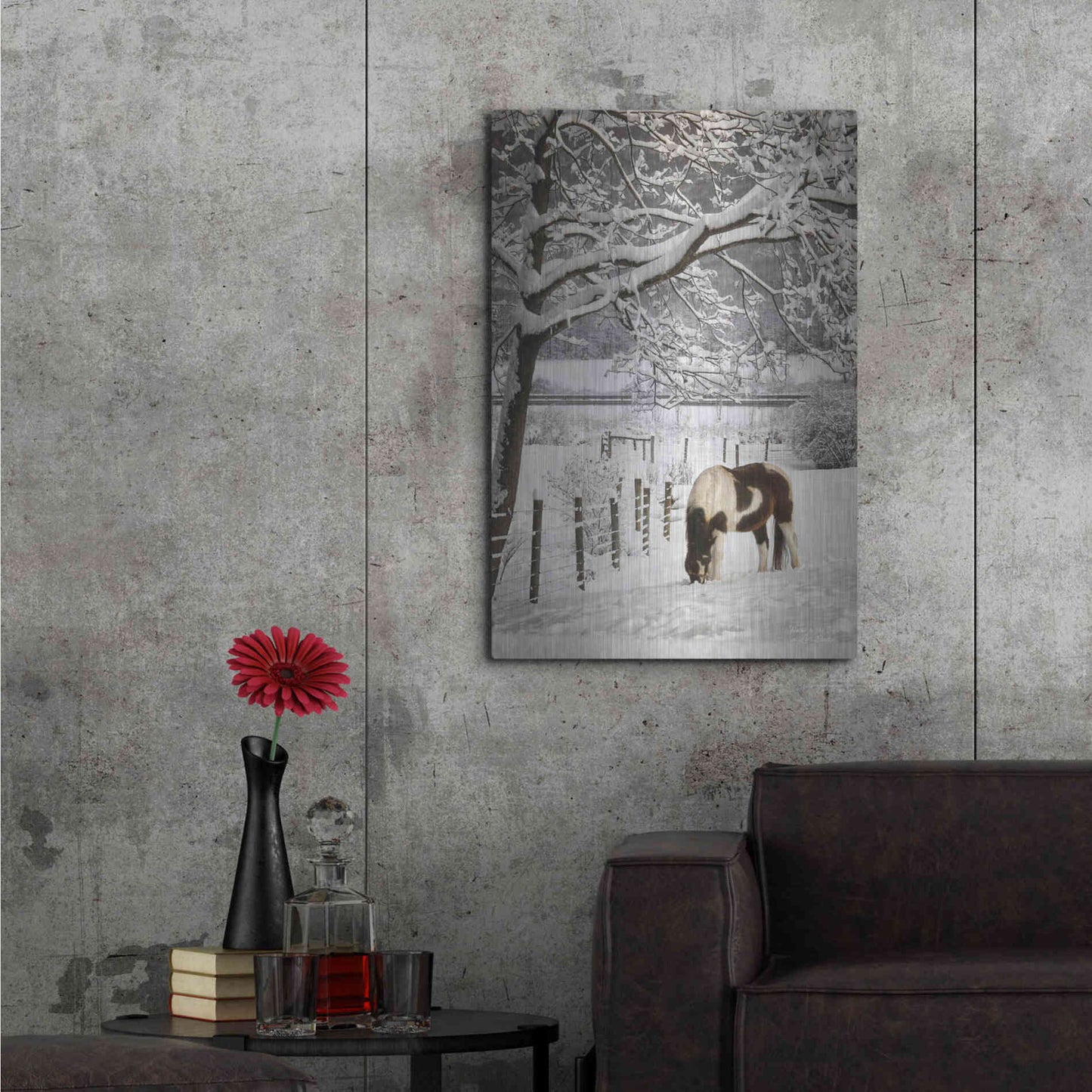 Luxe Metal Art 'Paint in the Snow' by Lori Deiter, Metal Wall Art,24x36