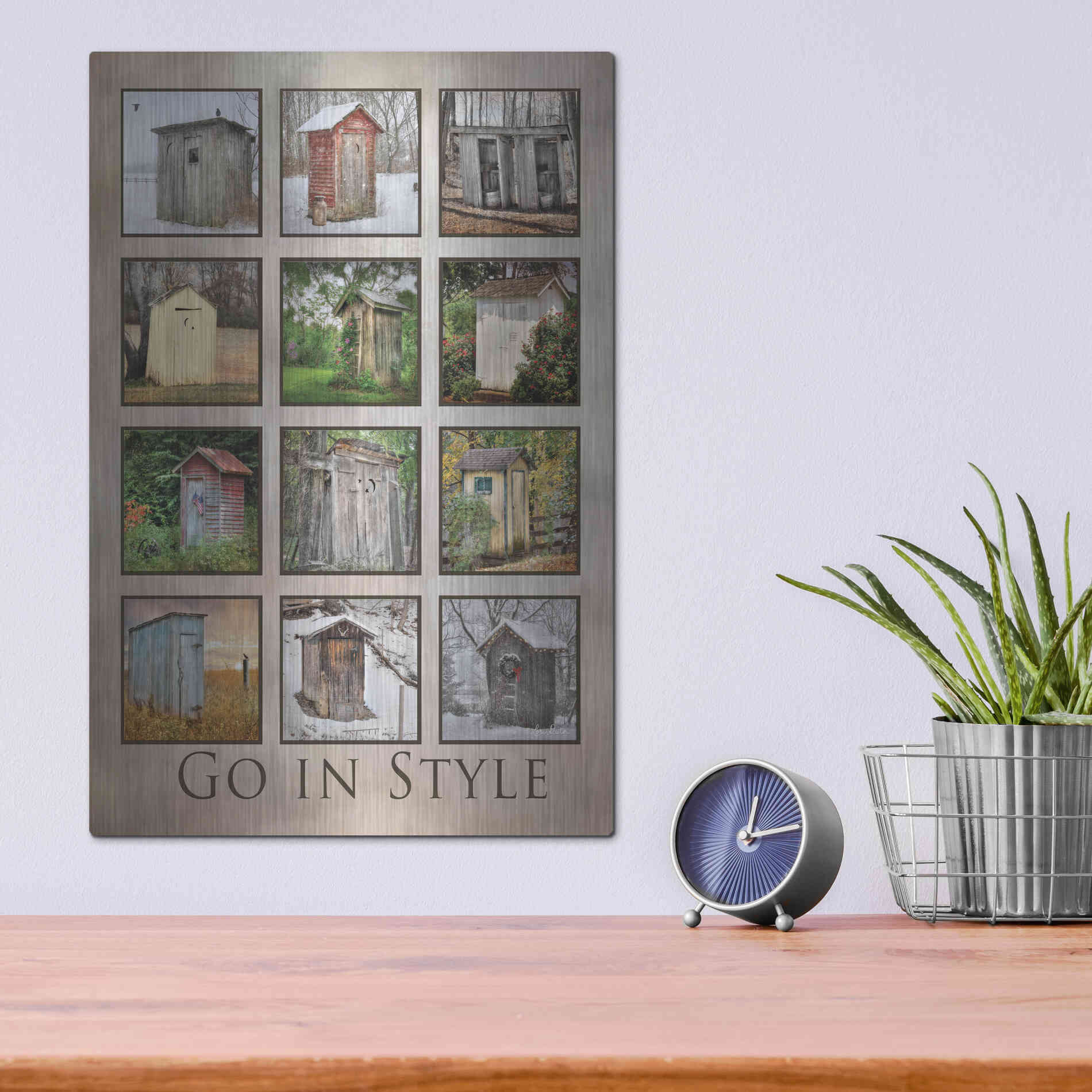Luxe Metal Art 'Go in Style' by Lori Deiter, Metal Wall Art,12x16