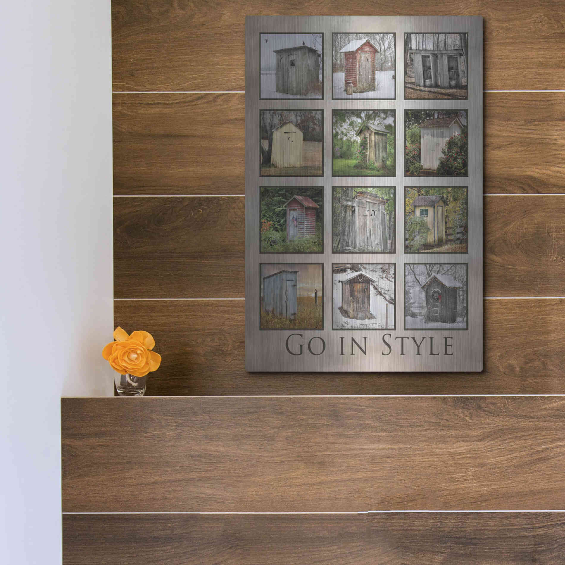 Luxe Metal Art 'Go in Style' by Lori Deiter, Metal Wall Art,12x16