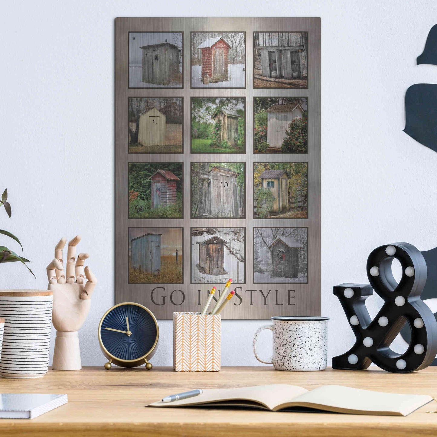Luxe Metal Art 'Go in Style' by Lori Deiter, Metal Wall Art,12x16