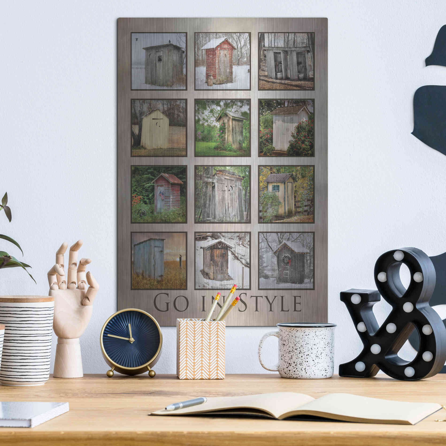 Luxe Metal Art 'Go in Style' by Lori Deiter, Metal Wall Art,12x16
